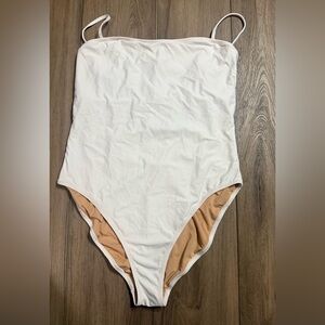J. Crew White Swimsuit with Nude Lining